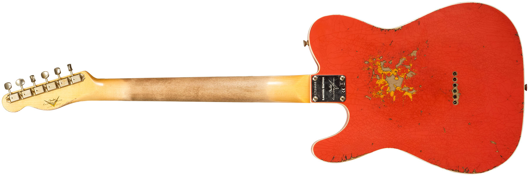 Fender Custom Shop Tele Custom 1960 2s Ht Rw #cz580600 - Heavy Relic Tahitian Coral O. 3-color Sunburst - Tel shape electric guitar - Variation 1