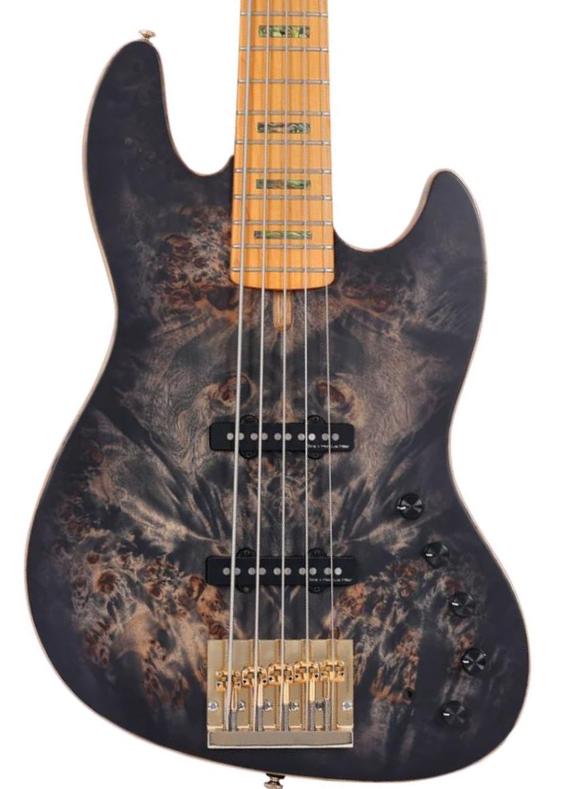 Solid body electric bass Sire Marcus Miller V10 5ST 5-String - Transparent black satin