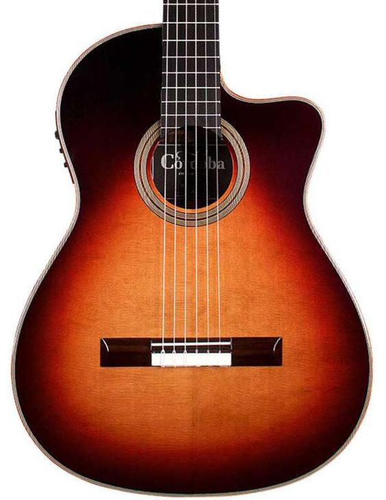 Classical guitar 4/4 size Cordoba Fusion Orchestra CE CD - Tear drop burst
